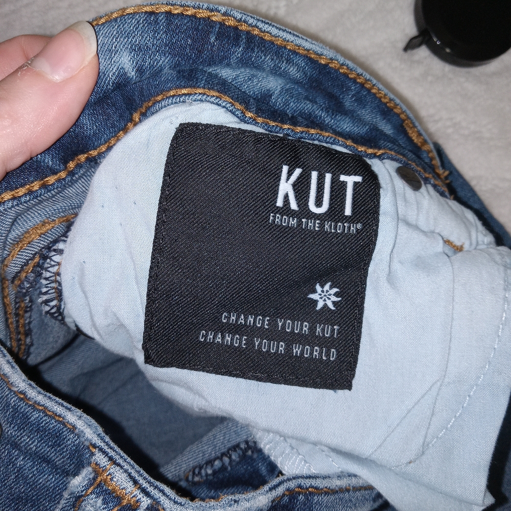 KUT From The Kloth Natalie Bootcut Jeans Womens 6 Blue Mid Rise Stretch Flare - Picture 11 of 13